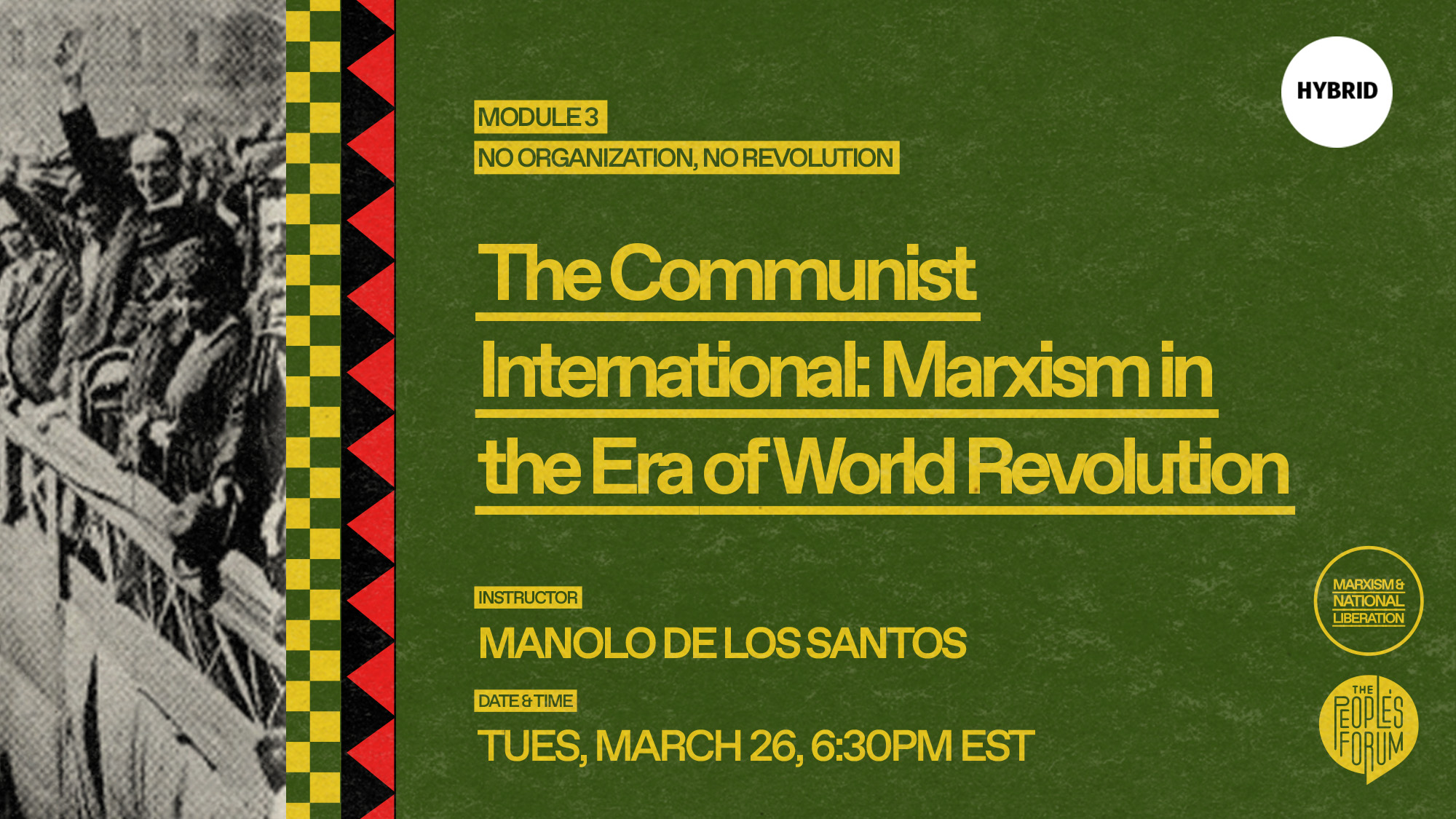 A green banner that reads: "The Communist International: Marxism in the Era of World Revolution"
