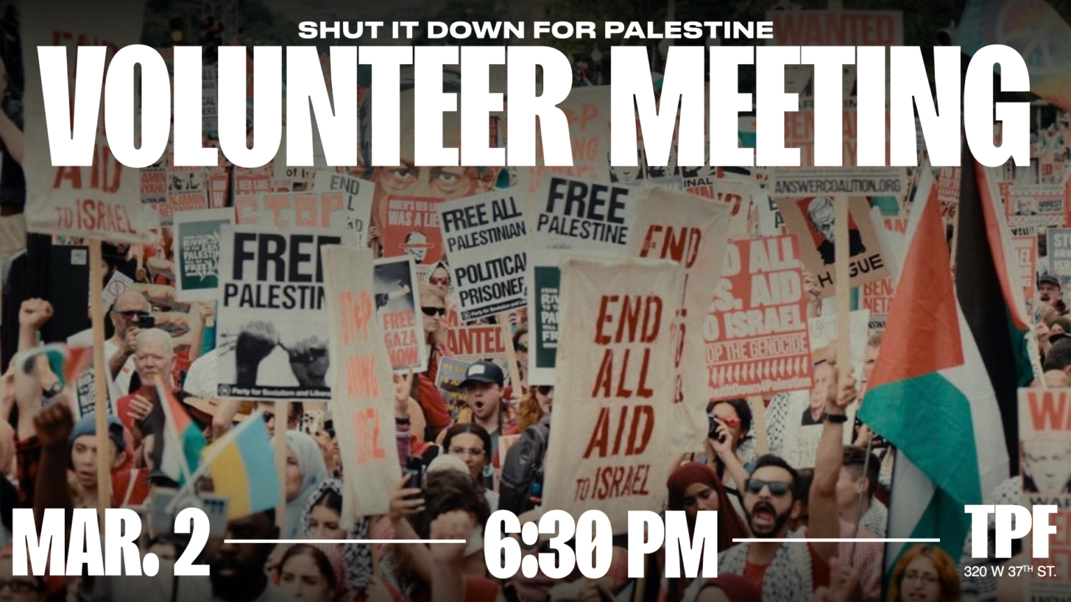 The People's Forum | Volunteer Meeting For Palestine - The People's Forum